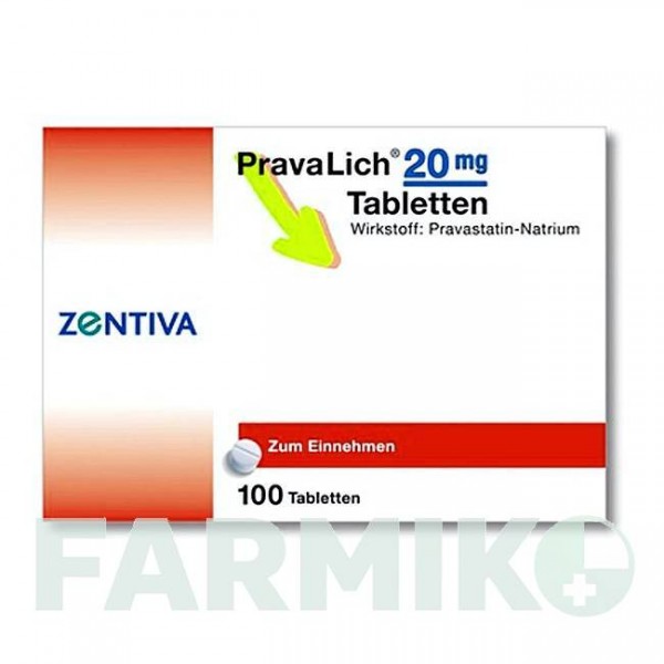 ПРАВАЛИХ (PRAVALICH) 20 мг таблетки 100 шт - Правастатин ZENTIVA