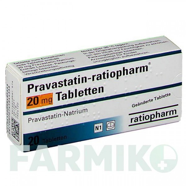 ПРАВАСТАТИН (PRAVASTATIN) 20 мг таблетки 20 шт - Правастатин RATIOPHARM