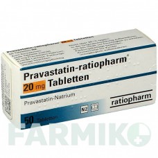ПРАВАСТАТИН (PRAVASTATIN) 20 мг таблетки 50 шт - Правастатин RATIOPHARM