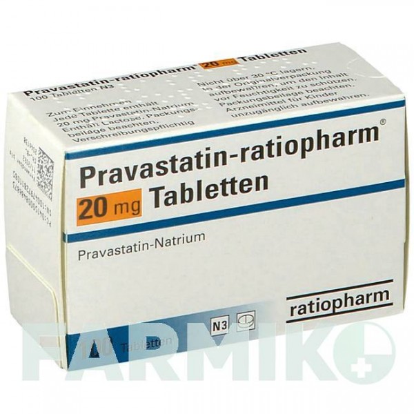 ПРАВАСТАТИН (PRAVASTATIN) 20 мг таблетки 100 шт - Правастатин RATIOPHARM