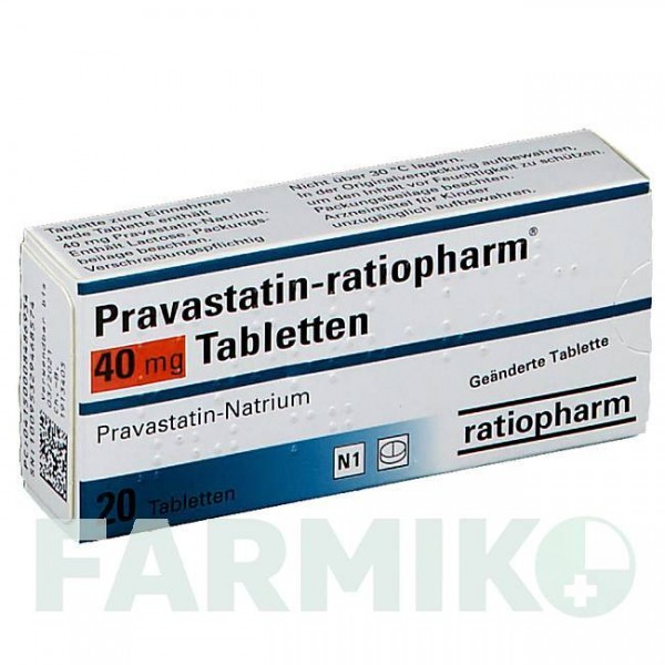 ПРАВАСТАТИН (PRAVASTATIN) 40 мг таблетки 20 шт - Правастатин RATIOPHARM