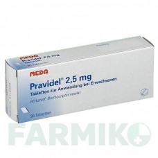 ПРАВИДЕЛ (PRAVIDEL) 2,5 мг таблетки 30 шт - Бромокриптин MEDA PHARMA