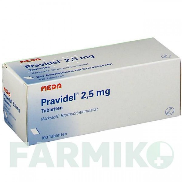 ПРАВИДЕЛ (PRAVIDEL) 2,5 мг таблетки 100 шт - Бромокриптин MEDA PHARMA
