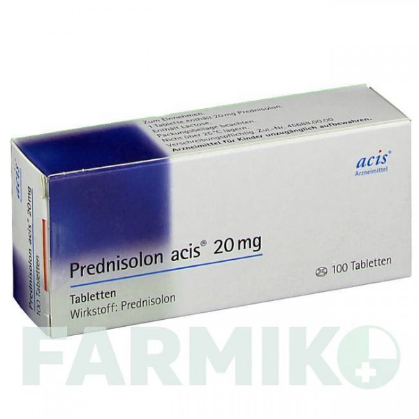 ПРЕДНІЗОЛОН АЦИС (PREDNISOLON ACIS) 20 мг таблетки 100 шт - Преднізолон ACIS