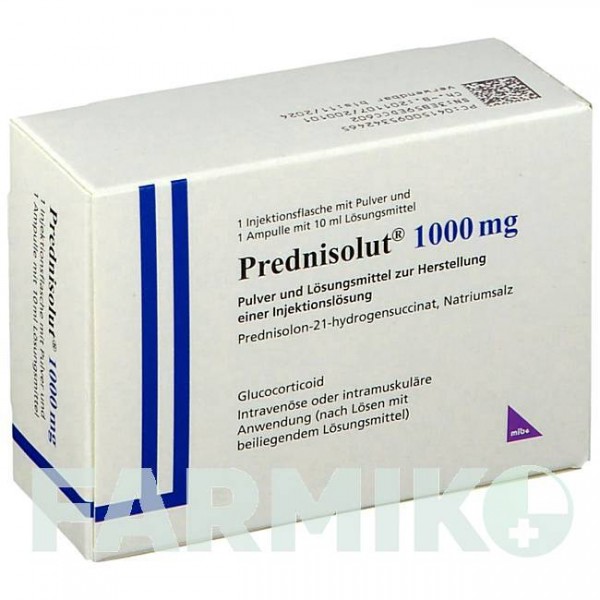 ПРЕДНІЗОЛЮТ (PREDNISOLUT) 1000 мг порошок 1 шт - Преднізолон MIBE