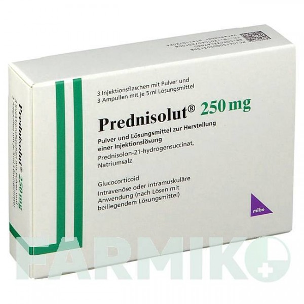 ПРЕДНИЗОЛЮТ (PREDNISOLUT) 250 мг порошок 3 шт - Преднизолон MIBE