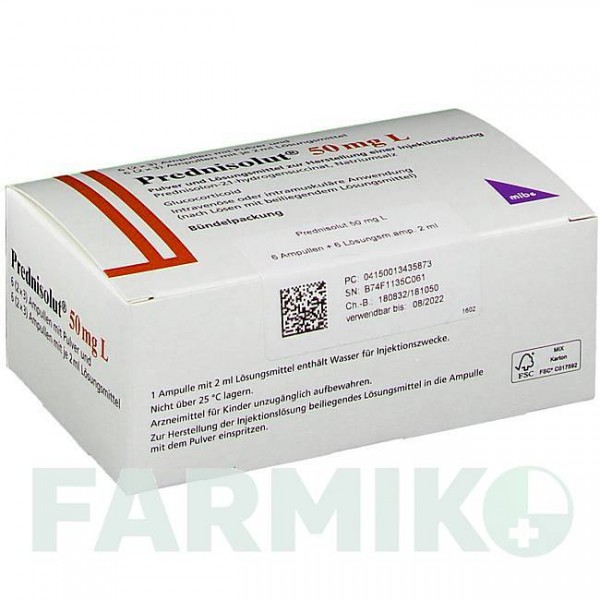ПРЕДНИЗОЛЮТ (PREDNISOLUT) 50 мг порошок 6 шт - Преднизолон MIBE