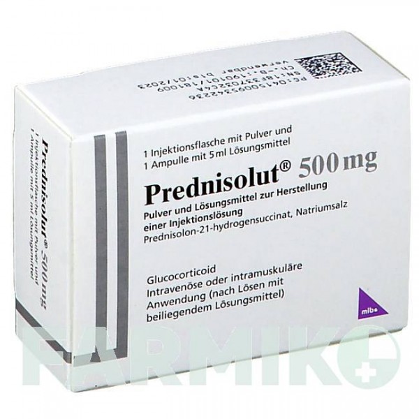 ПРЕДНІЗОЛЮТ (PREDNISOLUT) 500 мг порошок 1 шт - Преднізолон MIBE