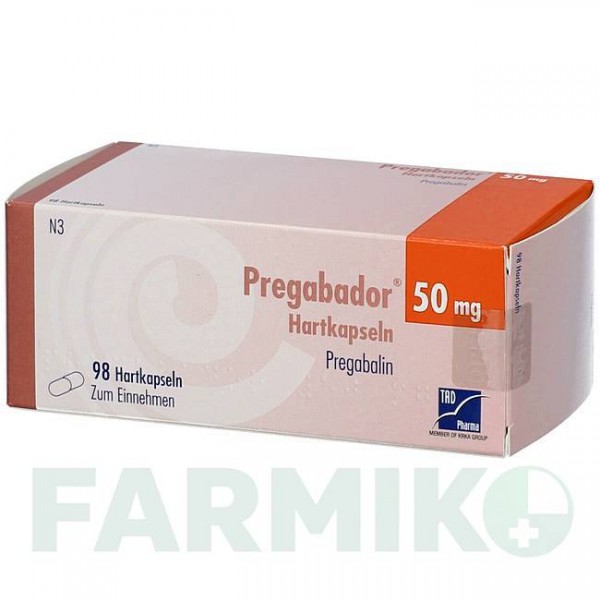ПРЕГАБАДОР (PREGABADOR) 50 мг капсули 98 шт - Прегабалін BB FARMA