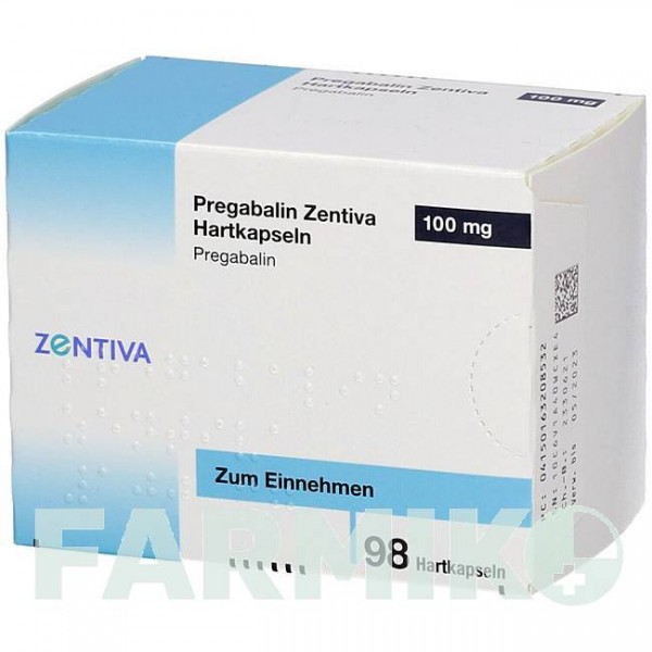 ПРЕГАБАЛІН (PREGABALIN) 100 мг капсули 98 шт - Прегабалін ZENTIVA