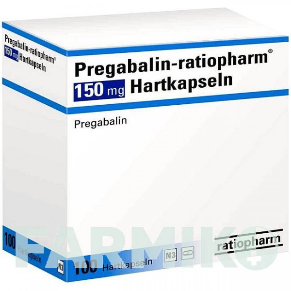 ПРЕГАБАЛИН (PREGABALIN) 150 мг капсулы 100 шт - Прегабалин RATIOPHARM