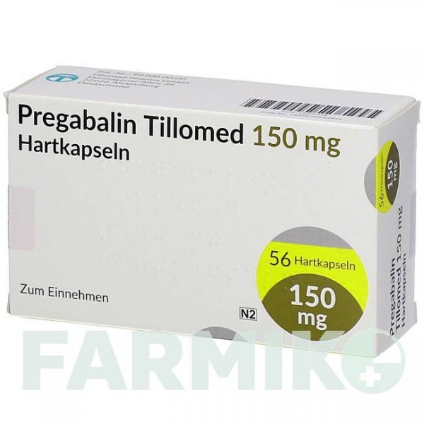 ПРЕГАБАЛІН (PREGABALIN) 150 мг капсули 56 шт - Прегабалін TILLOMED