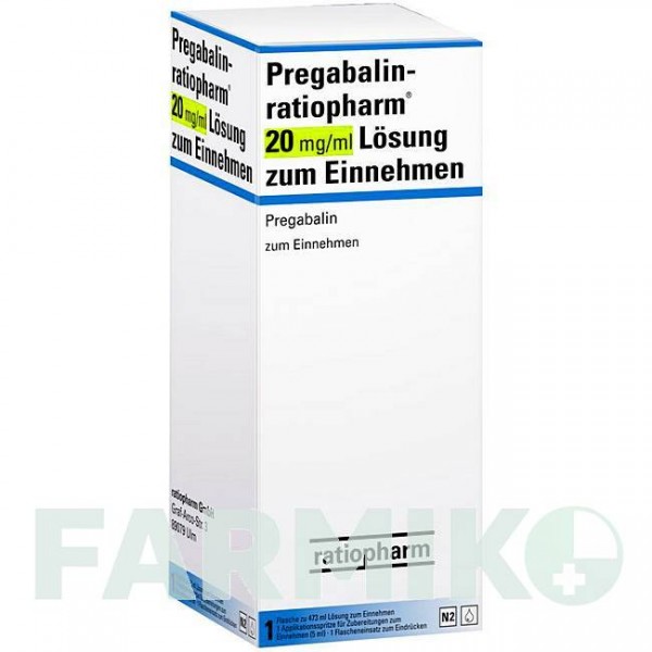 ПРЕГАБАЛІН (PREGABALIN) 20 мг/мл розчин 473 мл - Прегабалін RATIOPHARM