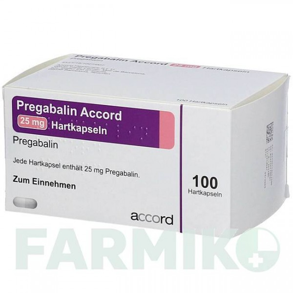 ПРЕГАБАЛІН (PREGABALIN) 25 мг капсули 100 шт - Прегабалін ACCORD HEALTHCARE