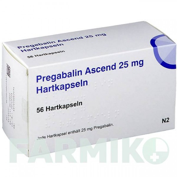 ПРЕГАБАЛИН (PREGABALIN) 25 мг капсулы 56 шт - Прегабалин ASCEND