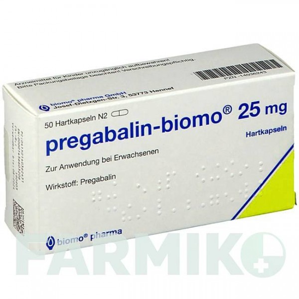 ПРЕГАБАЛИН (PREGABALIN) 25 мг капсулы 50 шт - Прегабалин BIOMO PHARMA