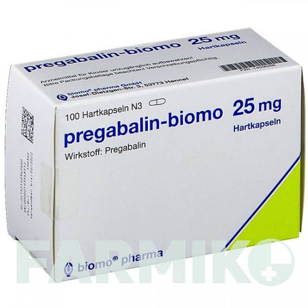 ПРЕГАБАЛИН (PREGABALIN) 25 мг капсулы 200 шт - Прегабалин BIOMO PHARMA