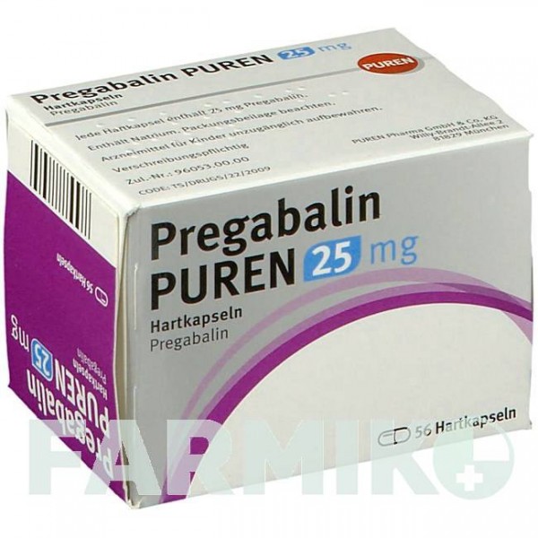 ПРЕГАБАЛІН (PREGABALIN) 25 мг капсули 56 шт - Прегабалін PUREN PHARMA