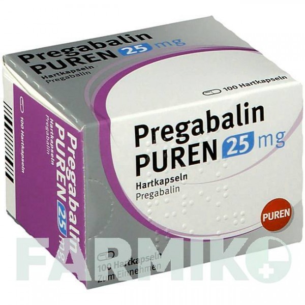 ПРЕГАБАЛИН (PREGABALIN) 25 мг капсулы 100 шт - Прегабалин PUREN PHARMA