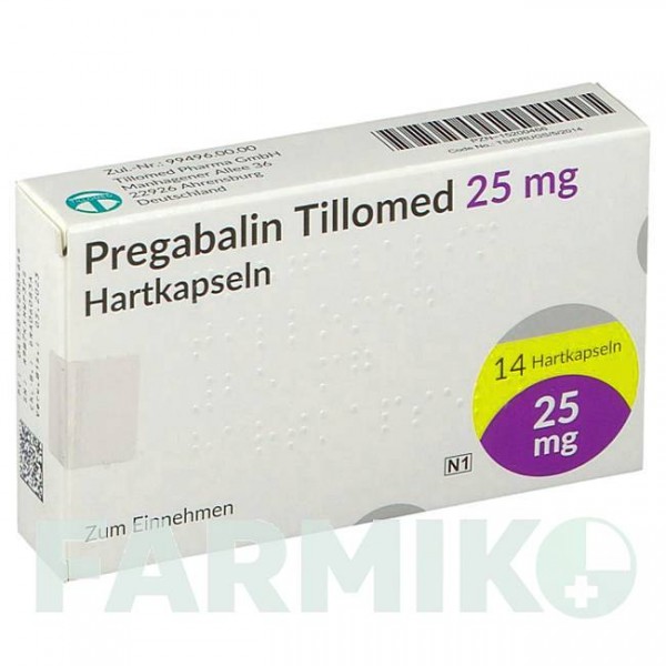 ПРЕГАБАЛІН (PREGABALIN) 25 мг капсули 14 шт - Прегабалін TILLOMED