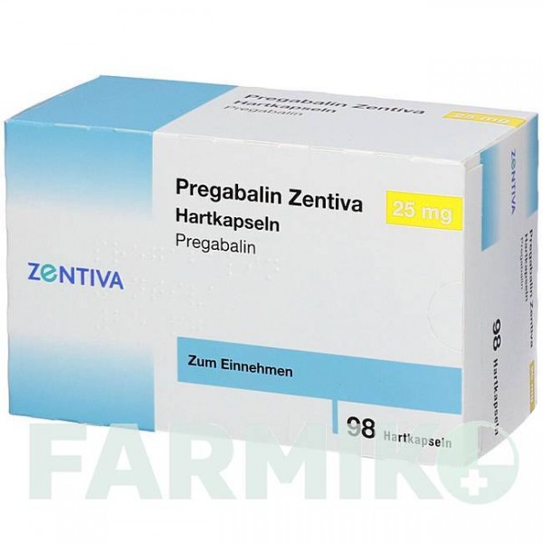 ПРЕГАБАЛІН (PREGABALIN) 25 мг капсули 98 шт - Прегабалін ZENTIVA