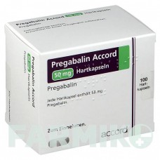 ПРЕГАБАЛІН (PREGABALIN) 50 мг капсули 100 шт - Прегабалін ORIFARM