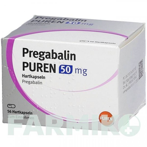 ПРЕГАБАЛИН (PREGABALIN) 50 мг капсулы 56 шт - Прегабалин PUREN PHARMA