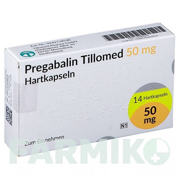 ПРЕГАБАЛИН (PREGABALIN) 50 мг капсулы 14 шт - Прегабалин TILLOMED