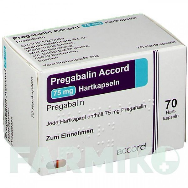ПРЕГАБАЛІН (PREGABALIN) 75 мг капсули 70 шт - Прегабалін ACCORD HEALTHCARE