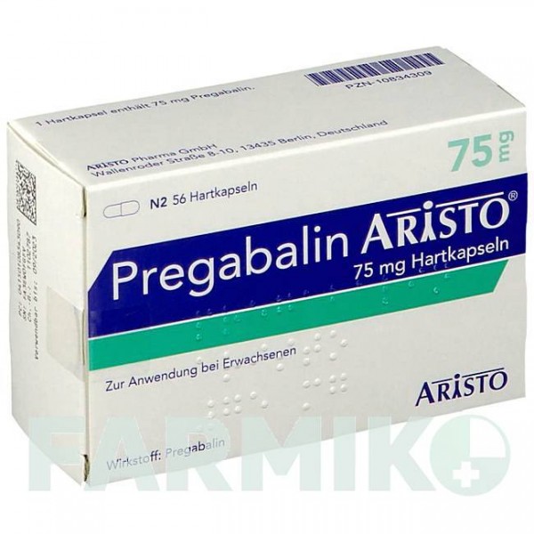 ПРЕГАБАЛИН (PREGABALIN) 75 мг капсулы 56 шт - Прегабалин ARISTO PHARMA