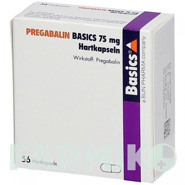 ПРЕГАБАЛІН (PREGABALIN) 75 мг капсули 56 шт - Прегабалін BASICS