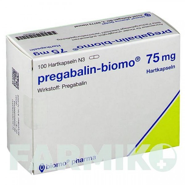 ПРЕГАБАЛИН (PREGABALIN) 75 мг капсулы 100 шт - Прегабалин BIOMO PHARMA