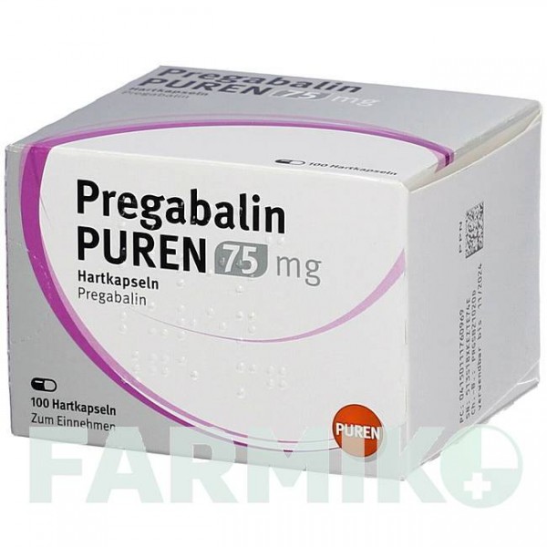 ПРЕГАБАЛИН (PREGABALIN) 75 мг капсулы 100 шт - Прегабалин PUREN PHARMA