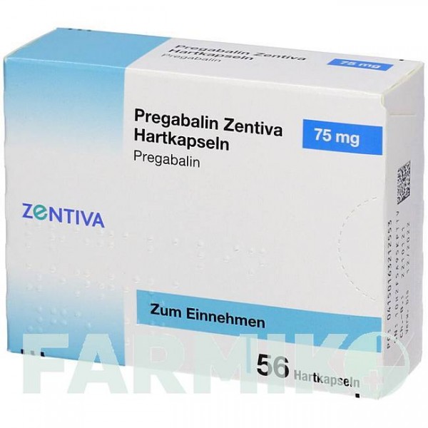 ПРЕГАБАЛИН (PREGABALIN) 75 мг капсулы 56 шт - Прегабалин ZENTIVA
