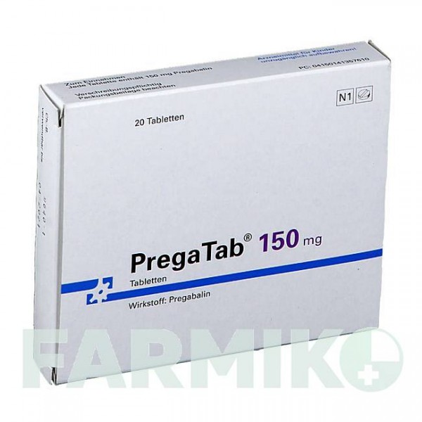 ПРЕГАТАБ (PREGATAB) 150 мг таблетки 20 шт - Прегабалин NEURAXPHARM