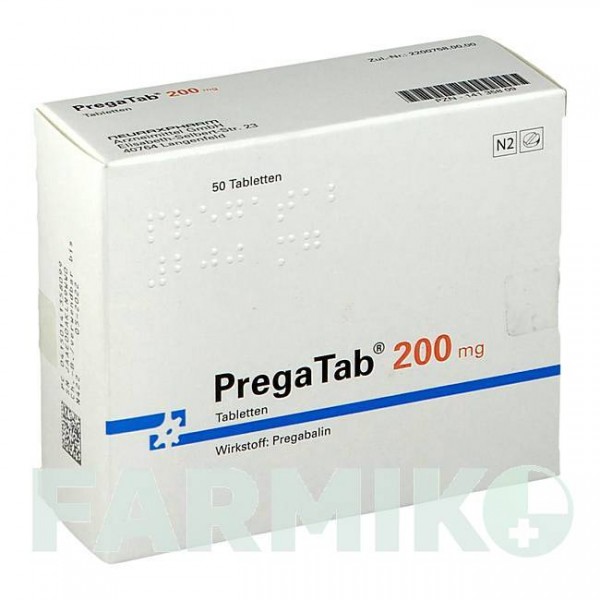 ПРЕГАТАБ (PREGATAB) 200 мг таблетки 50 шт - Прегабалин NEURAXPHARM