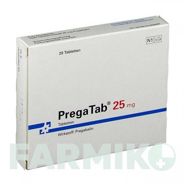 ПРЕГАТАБ (PREGATAB) 25 мг таблетки 20 шт - Прегабалин NEURAXPHARM
