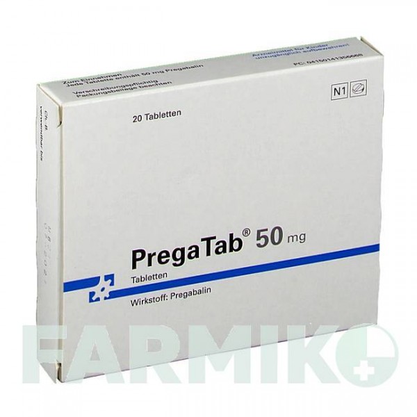 ПРЕГАТАБ (PREGATAB) 50 мг таблетки 20 шт - Прегабалин NEURAXPHARM
