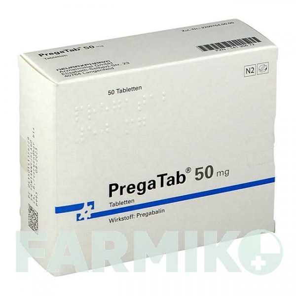 ПРЕГАТАБ (PREGATAB) 50 мг таблетки 50 шт - Прегабалін NEURAXPHARM