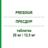 ПРЕСДИУР (PRESDIUR) 20 мг/12,5 мг таблетки 28 шт - Олмесартан, Диуретик LAB CT