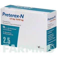 ПРЕТЕРАКС (PRETERAX) 2,5 мг/0,625 мг таблетки 90 шт - Периндоприл, Индапамид ORIFARM