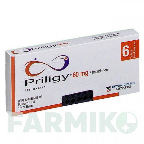 ПРИЛІДЖІ (PRILIGY) 60 мг таблетки 6 шт - Дапоксетін BERLIN-CHEMIE