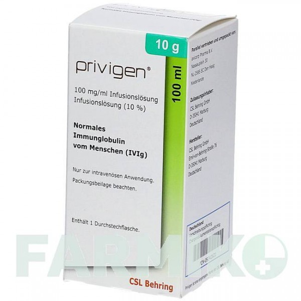 ПРИВИГЕН (PRIVIGEN) 10% 10 г раствор 100 мл - Иммуноглобулин внутрисосудистого применения AXICORP PHARMA