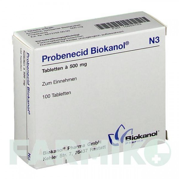 ПРОБЕНЕЦИД (PROBENECID) таблетки 100 шт - Пробенецид BIOKANOL PHARMA