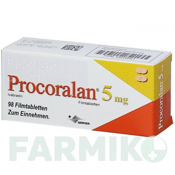 ПРОКОРАЛАН (PROCORALAN) 5 мг таблетки 98 шт - Івабрадин ACA MULLER-ADAG PHARMA