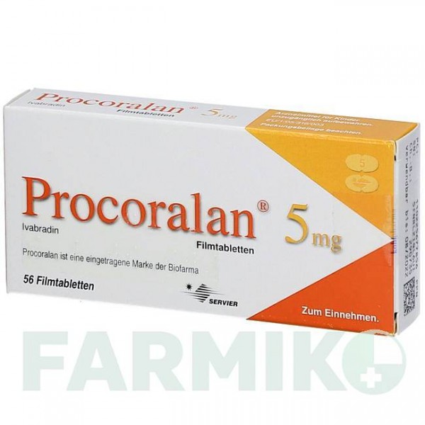 ПРОКОРАЛАН (PROCORALAN) 5 мг таблетки 56 шт - Ивабрадин KOHLPHARMA