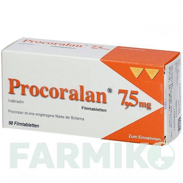 ПРОКОРАЛАН (PROCORALAN) 7,5 мг таблетки 98 шт - Івабрадин KOHLPHARMA