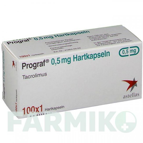 ПРОГРАФ (PROGRAF) 0,5 мг капсули 100 шт - Такролімус ASTELLAS PHARMA