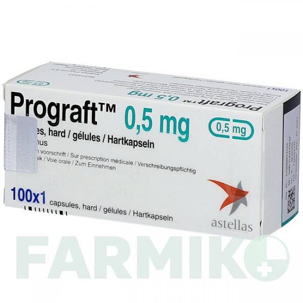 ПРОГРАФ (PROGRAF) 0,5 мг капсулы 100 шт - Такролимус CC PHARMA