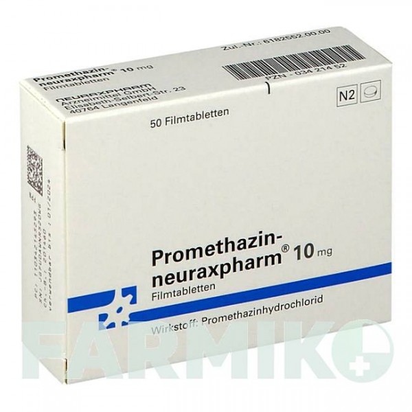 ПРОМЕТАЗИН (PROMETHAZIN) 10 мг таблетки 50 шт - Прометазин NEURAXPHARM